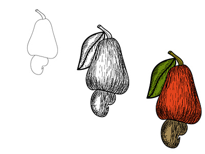 Cashew Nuts Sketch tree