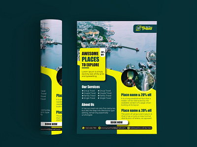 Travel company business promotion poste template.