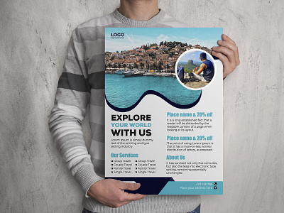 Travel business promotion poster template design.