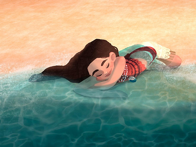 Moana and the sea 2020 animation art conceptart design disney fanart graphic design nature procreate sea summer