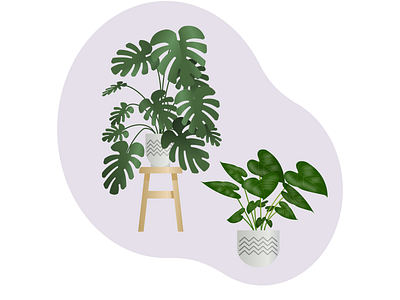 Monstera & Flamingo