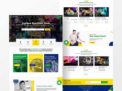 Brazilian Zouk Dance Directory Landing Page Design 2020 trend dance dancer directory home page homepage popular design ui ux web web design webdesign