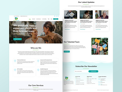 Home Page Design and Development for Elderly Care  Agency
