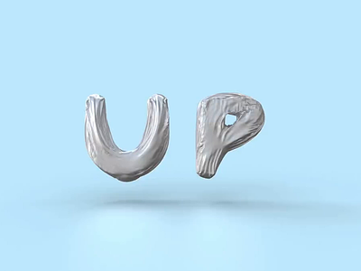 UP 3d animation ballon blow cinema 4d letters shopify type up