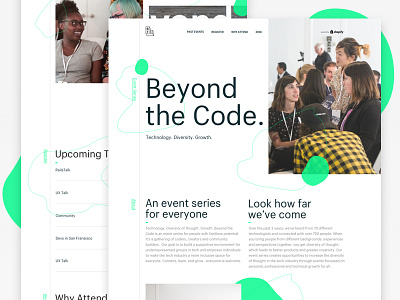 WIP - Beyond the Code. branding commerce landing page shopify talks web