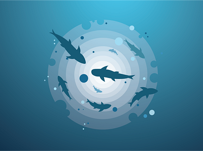 Under water deep sea vector illustration bluewhale flat illustration illustrator under water vector vector illustration