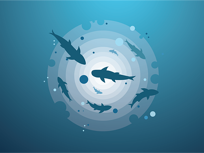 Under water deep sea vector illustration