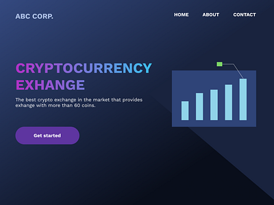 Crypto exchange landing page design