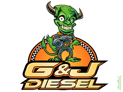 G&J Diesel Logo Sample auto design diesel logo mascot monster racing