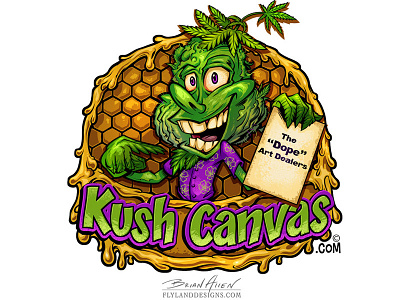 Kush Canvas Logo Design character dank funny goofy kush logo marijuana mascot weed