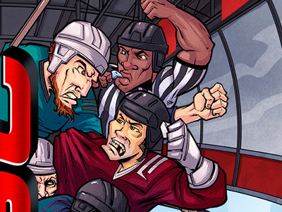 2bc Hockey Website Background 2bc banner caricature cartoon custom design fight funny hockey illustration website
