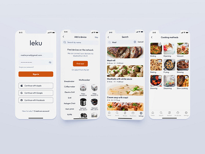 LEKU Kitchen Device App appdesign devices figma food interface kitchen mobile ui uiux