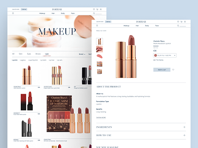 Cosmetic Store Design Concept beauty cosmetics e commerce figma landing page shopify store ui web design
