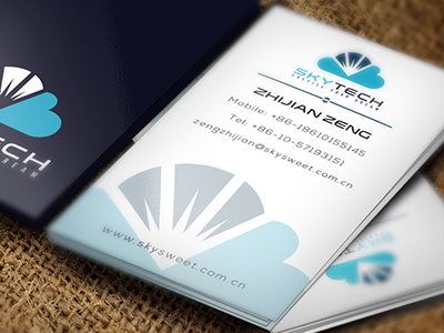 Sky Tech business business card china design post card sky technology visit card