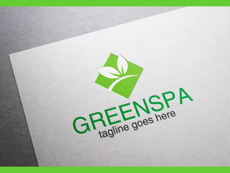 Green Spa Logo clean design good green leaf logo spa