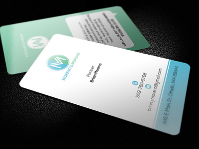 Moreno & Moreno blue business card clean design green moreno moreno simple
