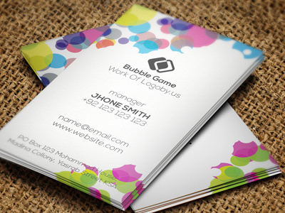 Bubble Colorful business Card by Shuja on Dribbble