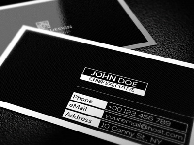 Creative Corporate Business Card black business card classic clean corporate design simple visit card white