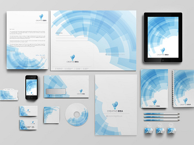 Creative Idea Corporate Identity set brand business card corporate identity customizable envelope fax folder graphic id card identity indesign invoice