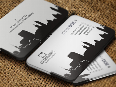City Building Corporate Identity Set Download 300 dpi architects studio architecture business card city clean design clever stationary construction brand empire home house houses