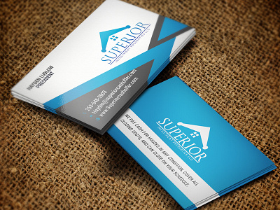 SUPERIOR Business Card black blue business card clean house investment property superior