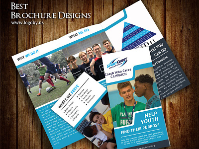 Sport Quest School Brochure Template best blue brochure quest school sport template