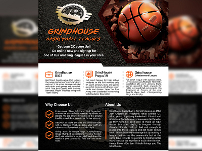 Grind house basketball leagues Flyer