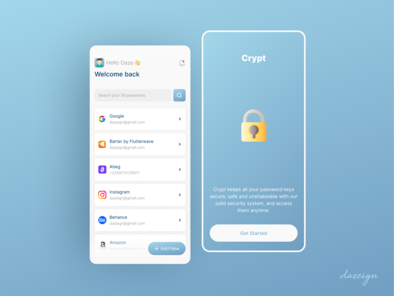 Crypt Password Manager App By Dazeign On Dribbble