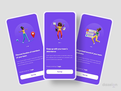 Onboarding Screen - Attendance App - UI/UX Design