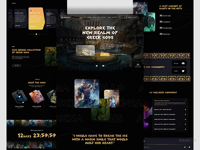 Greek Gods Themed | NFT Collections Template apollo artemis blockchain branding crypto dazeign design greek greek mythology hermes illustration inspiration landing page nft olympus ui uiux ux website zeus