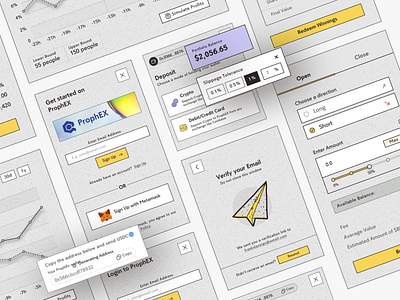 Trading Protocol for future events, stocks etc. | Web3 UX background chart component design events inspiration modals retro stocks trade trading ui uiux