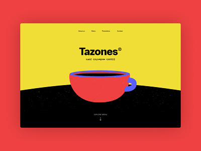 Tazones Coffee Shop Web Lading Home Section branding illustration ui