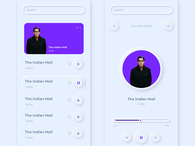 Music app_neumorphism 2021 trends designtrends music app music player neumorphism ui uidesign visual design