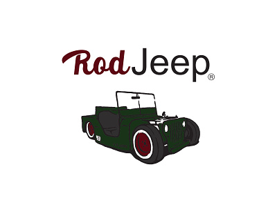 Rod Jeep apparel design car drawing custom hotrod illustration jeep motorcycle offroad vintage vintage badge vintage design vintage logo