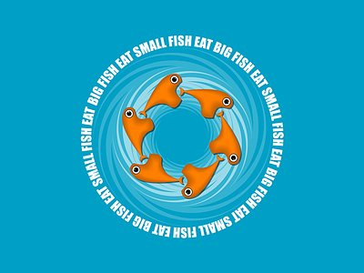Big Fish Eat Small Fish illustrator vector