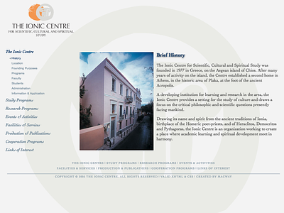 The Ionic Centre web design