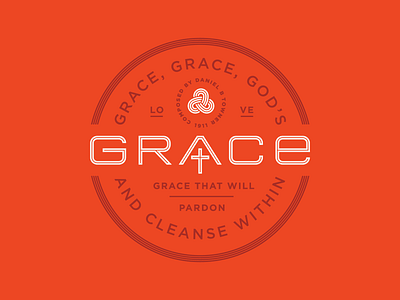 Grace badge brand branding christ church cross grace logos love