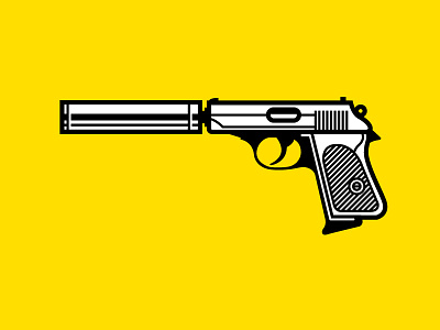 GUNZ gun gun illustration pistol silencer vector gun yellow
