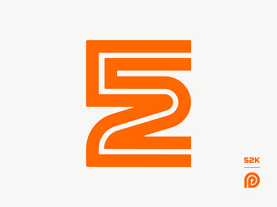 52,000 on Insta! 52 branding instagram ligature logo logo design logos logotype orange