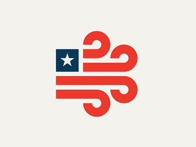 Winds of Change america brand branding flag gust logo logos patriotism wind
