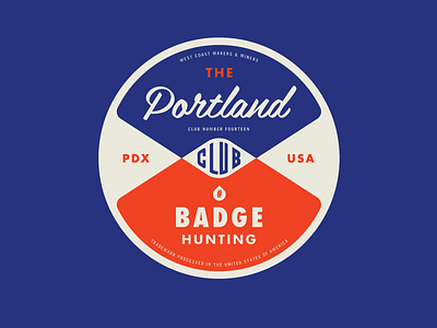 Portland Badgehunting Club american badgehunting badges classic crest hunting logo minneapolis mn