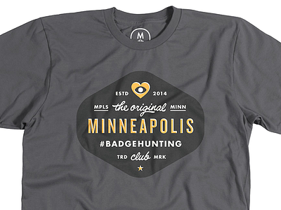 Minneapolis Badgehunting Club Tshirt american badgehunting badges classic crest hunting minneapolis mn