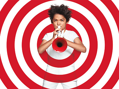 Target Branding Campaign branding dots red stripes target white