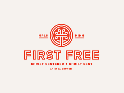 First Free / Final Logo christ church cross identity logo tree