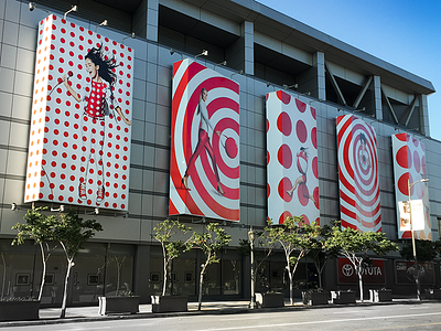Target Branding / La Live branding dots ooh stripes target