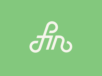 Fin Logo Concept (4 of 4) fin lettering script triangle