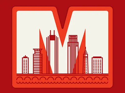 Minneapolis Sticker/Patch city illustration m minneapolis monoweight