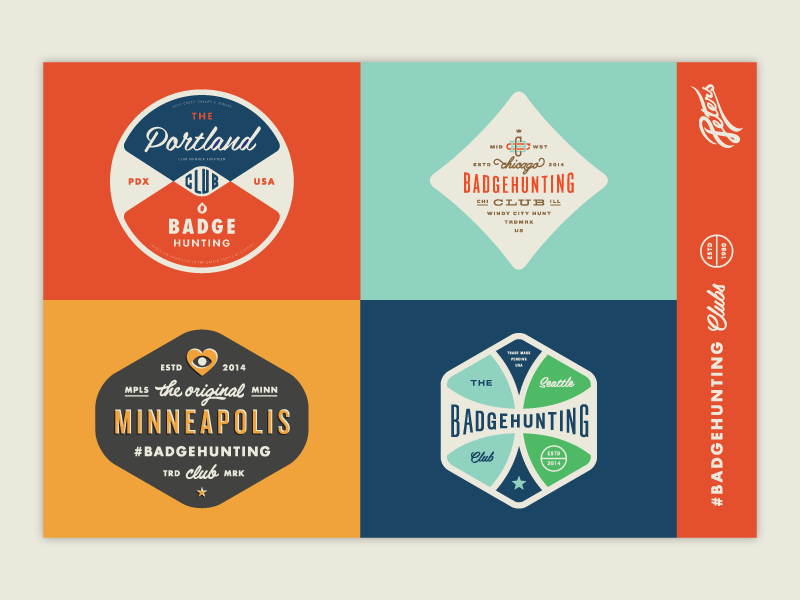 #Badgehunting Clubs Sticker Sheet 1 by Allan Peters on Dribbble