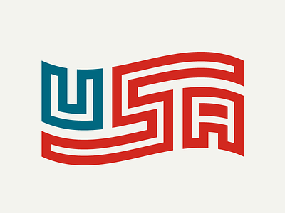 U! S! A! america flag inline red white blue usa