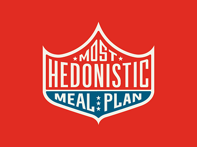 Most Hedonistic Meal Plan badge crest esquire type lock up